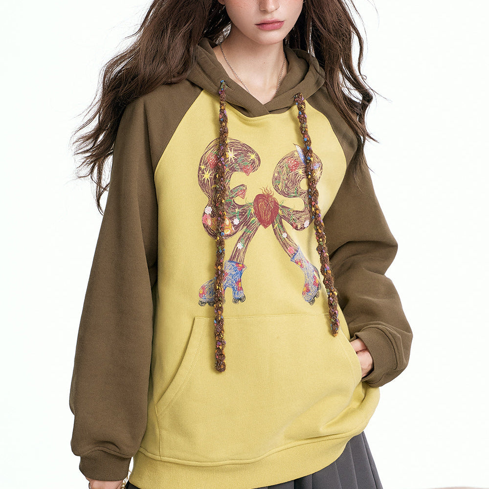 
                  
                    ELFSACK 2024 Autumn New Arrivals Raglan Colorful Bow Print Loose Slim Casual Sweatshirt for Women
                  
                