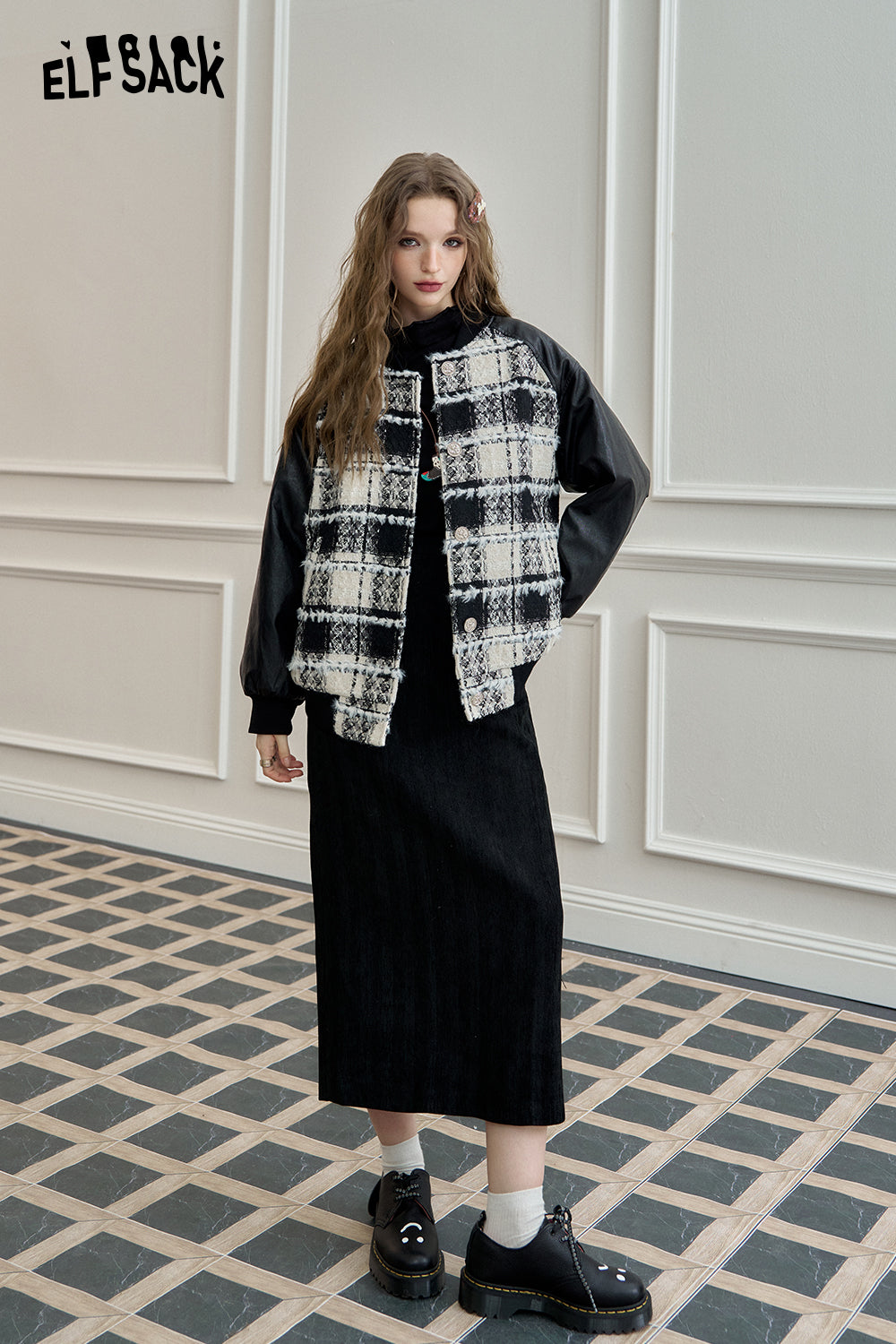 ELFSACK straight skirt, versatile commuting long skirt