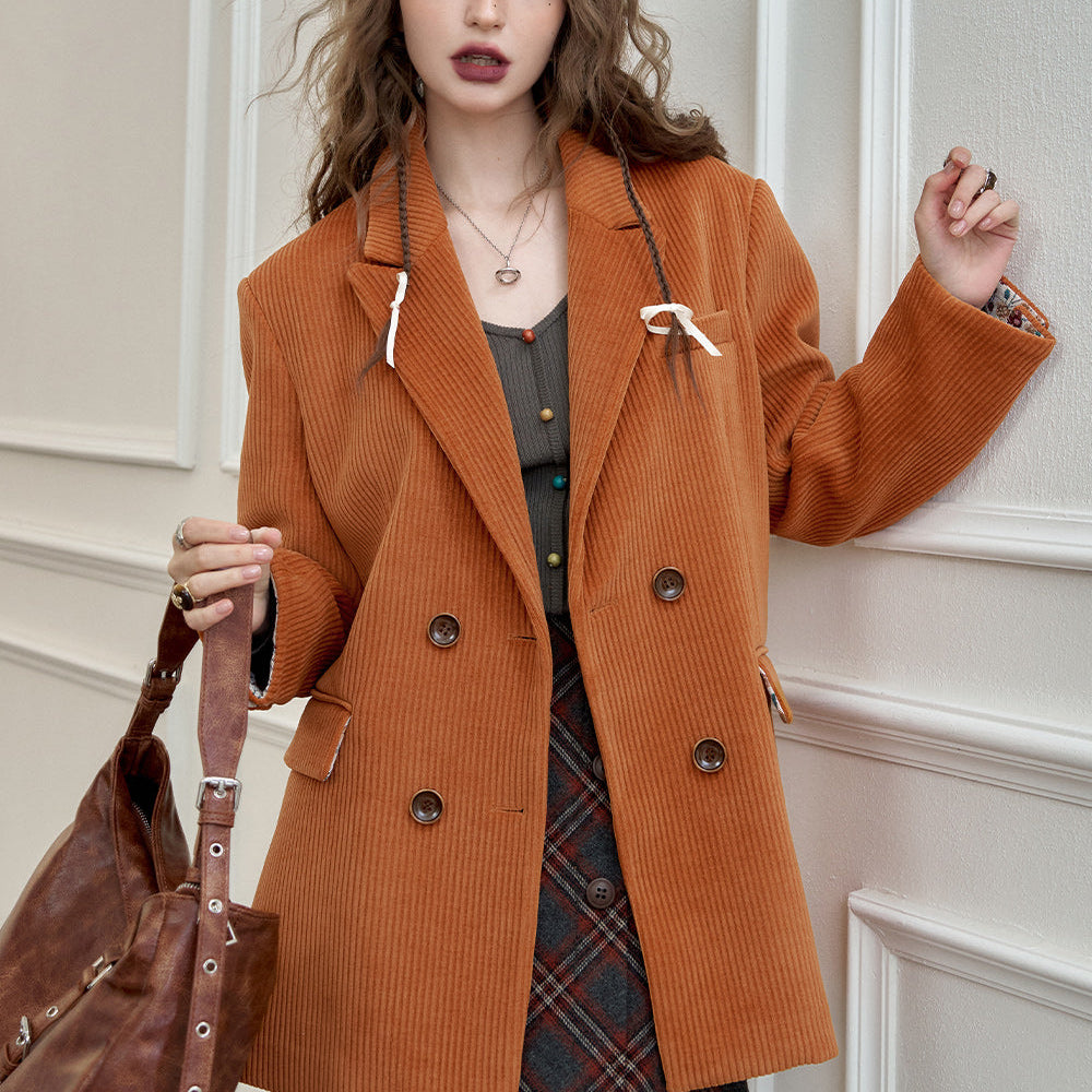 
                  
                    ELFSACK 2024 Autumn New Arrivals Textured Retro Blazer for Women Melange Elegant Outerwear
                  
                