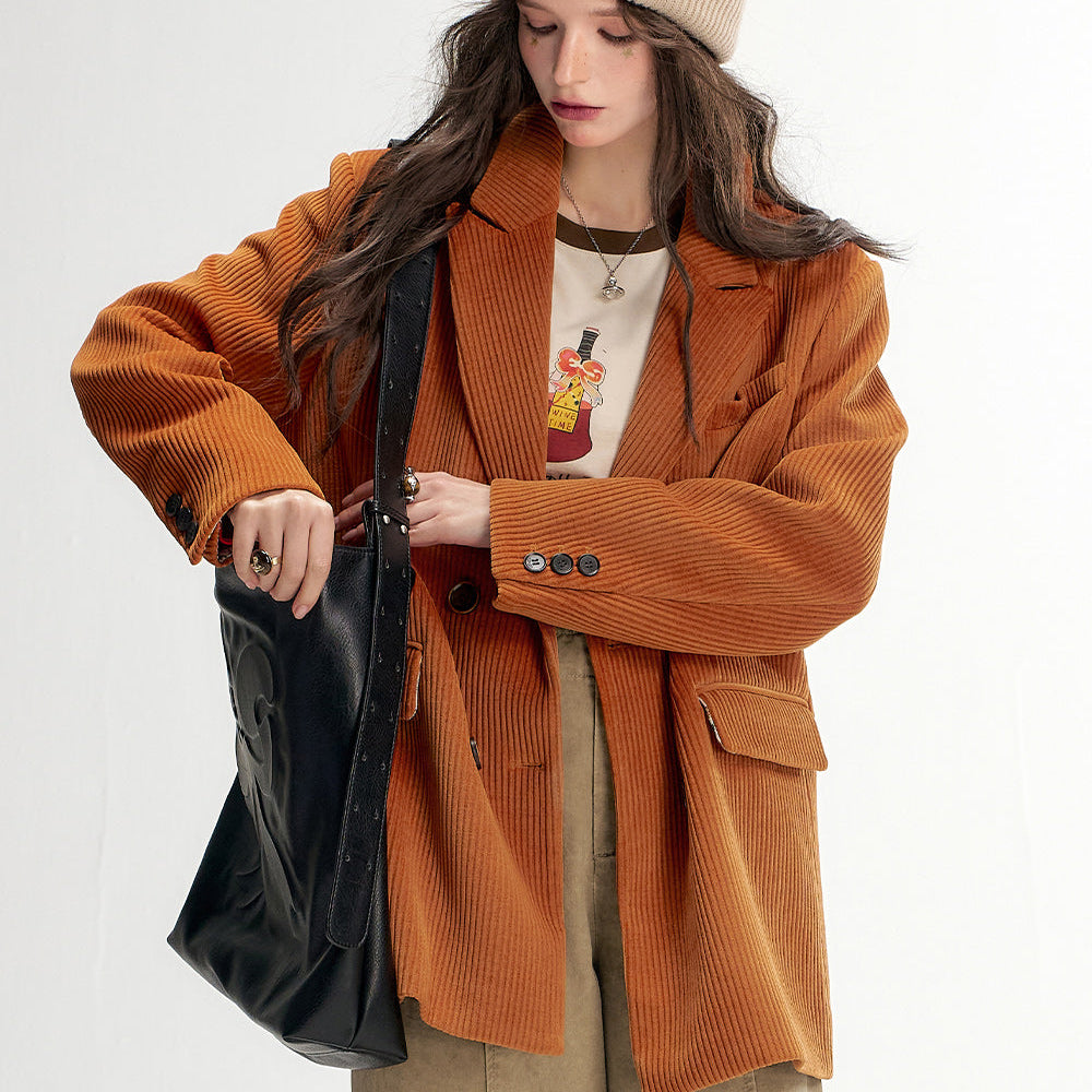 
                  
                    ELFSACK 2024 Autumn New Arrivals Textured Retro Blazer for Women Melange Elegant Outerwear
                  
                