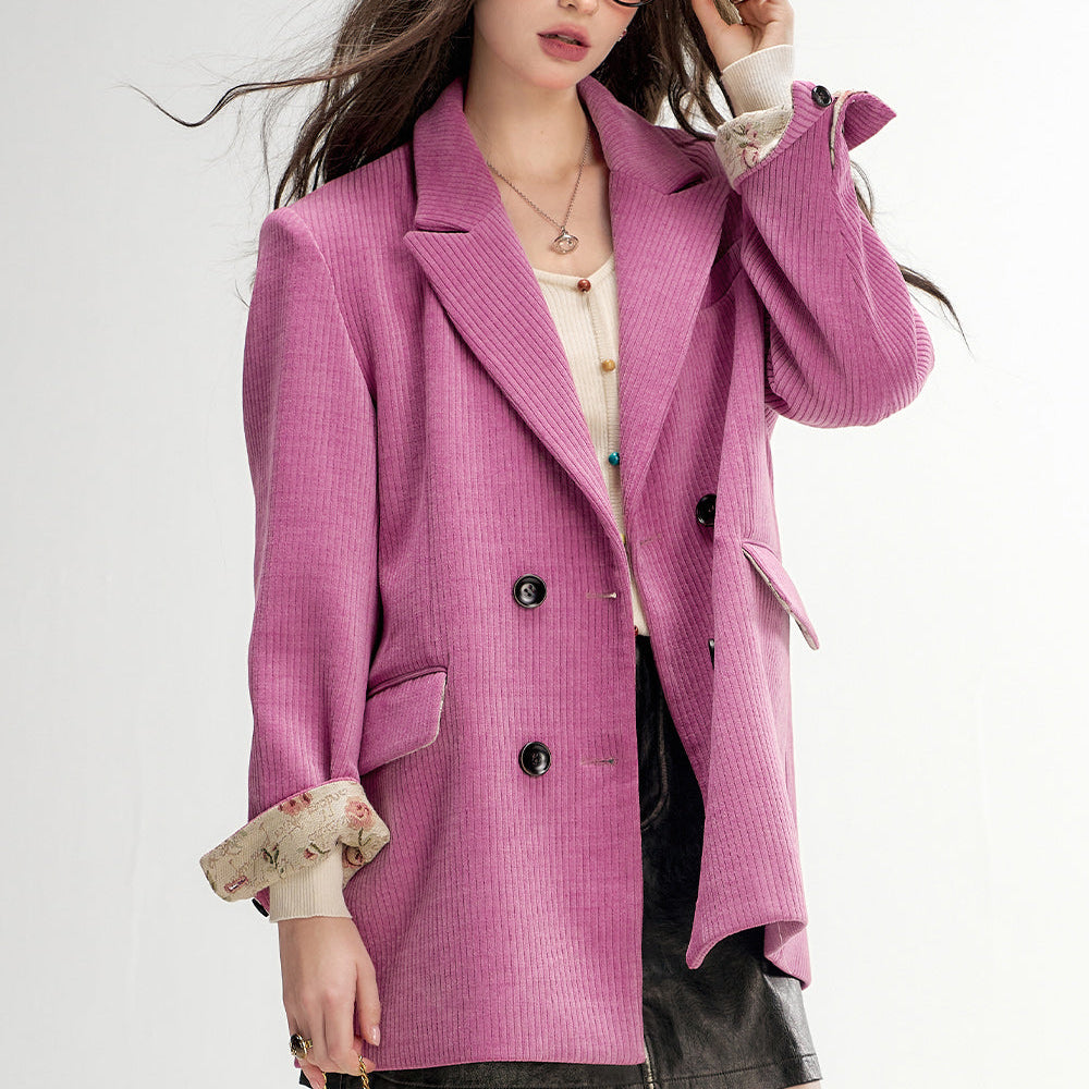 
                  
                    ELFSACK 2024 Autumn New Arrivals Textured Retro Blazer for Women Melange Elegant Outerwear
                  
                