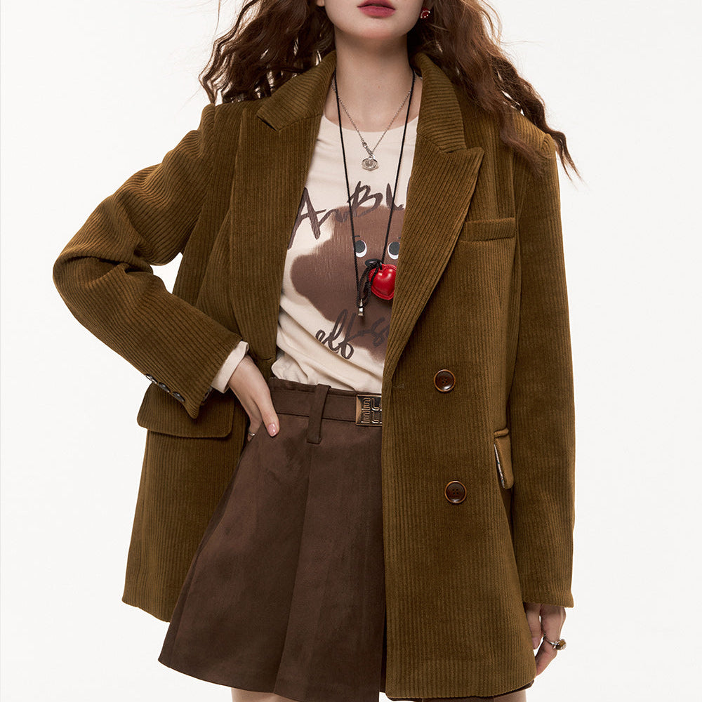 
                  
                    ELFSACK 2024 Autumn New Arrivals Textured Retro Blazer for Women Melange Elegant Outerwear
                  
                