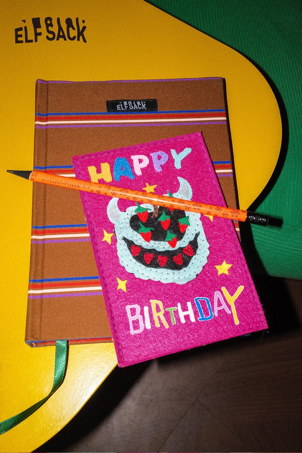 ELFSACK Y2K Felt Board Cartoon Patches Greeting Cards