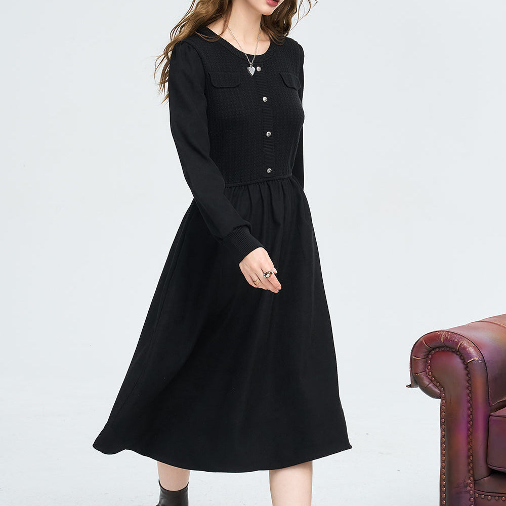 
                  
                    ELFSACK 2024 Winter New Arrivals French Preppy Style Gentle Waist Slimming Dress
                  
                