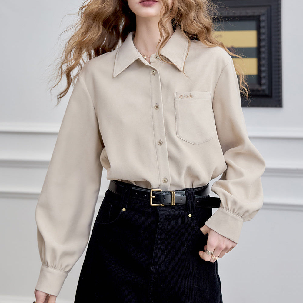 
                  
                    ELFSACK 2024 Winter New Arrivals Embroidered shirt for women, versatile commuter top
                  
                