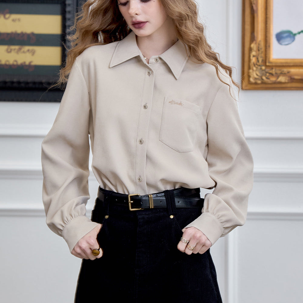 
                  
                    ELFSACK 2024 Winter New Arrivals Embroidered shirt for women, versatile commuter top
                  
                