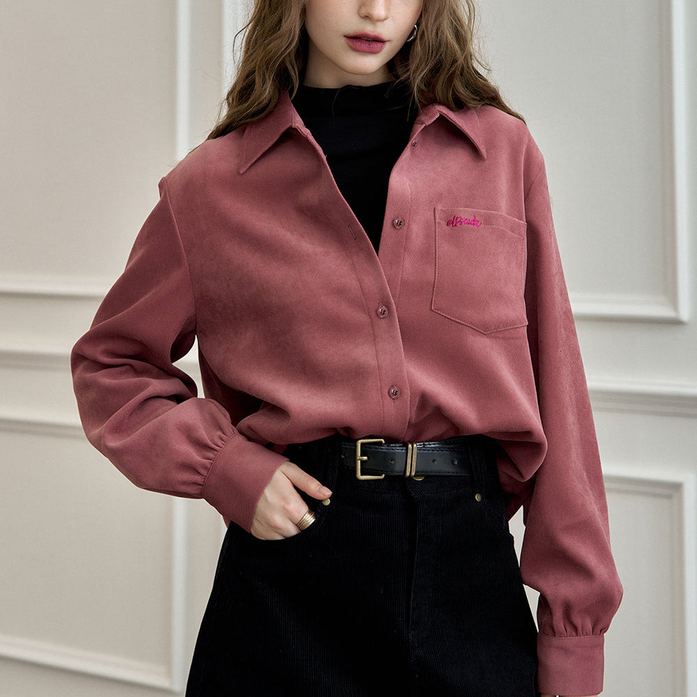 
                  
                    ELFSACK 2024 Winter New Arrivals Embroidered shirt for women, versatile commuter top
                  
                