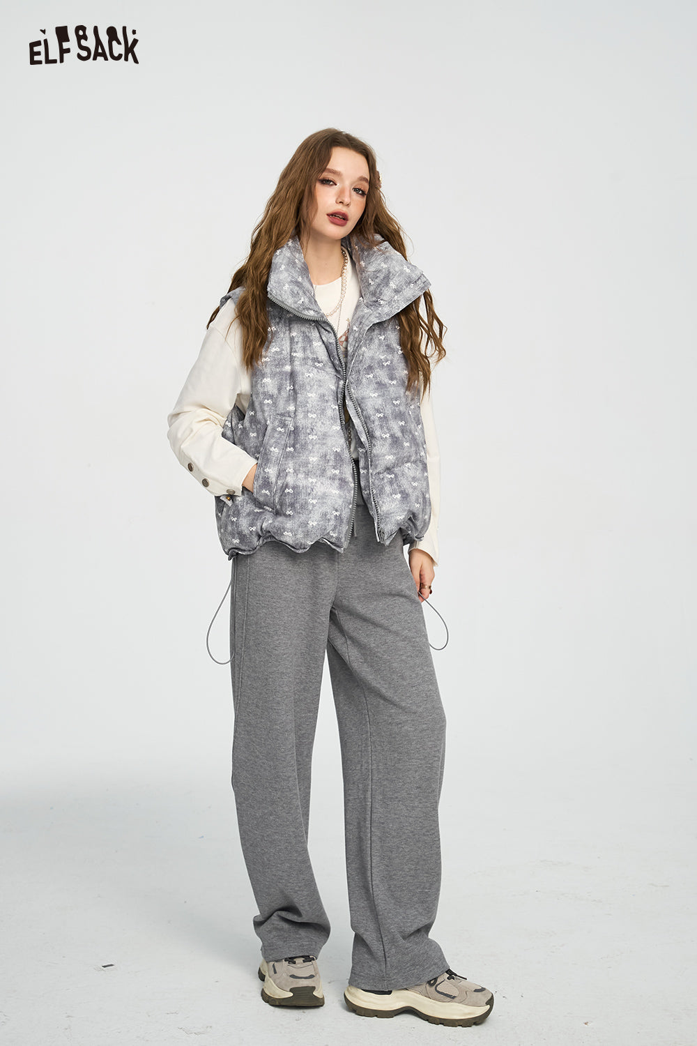 ELFSACK Lazy Style Casual Straight Leg Pants Wide Leg Loose Slim Fit