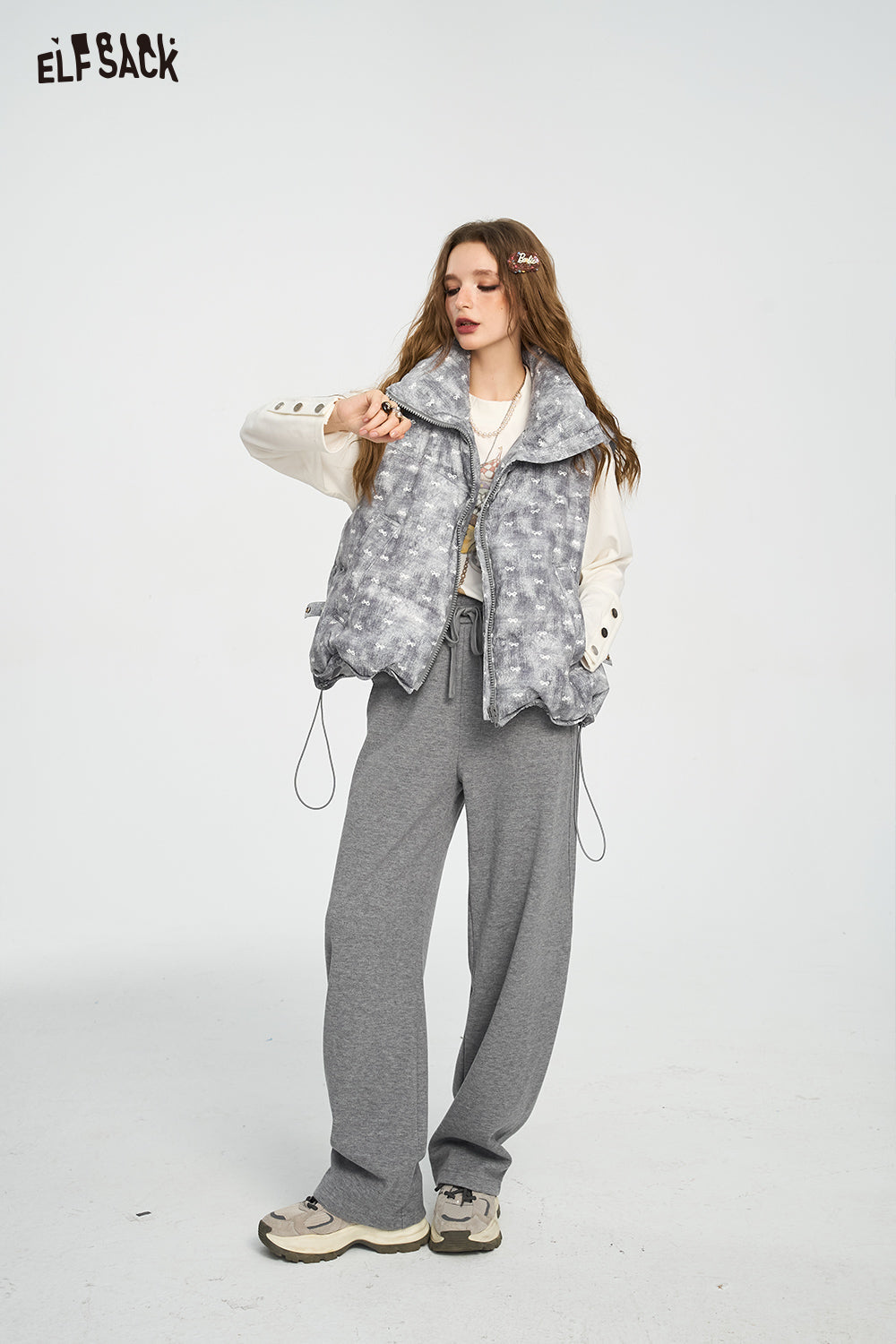ELFSACK Lazy Style Casual Straight Leg Pants Wide Leg Loose Slim Fit