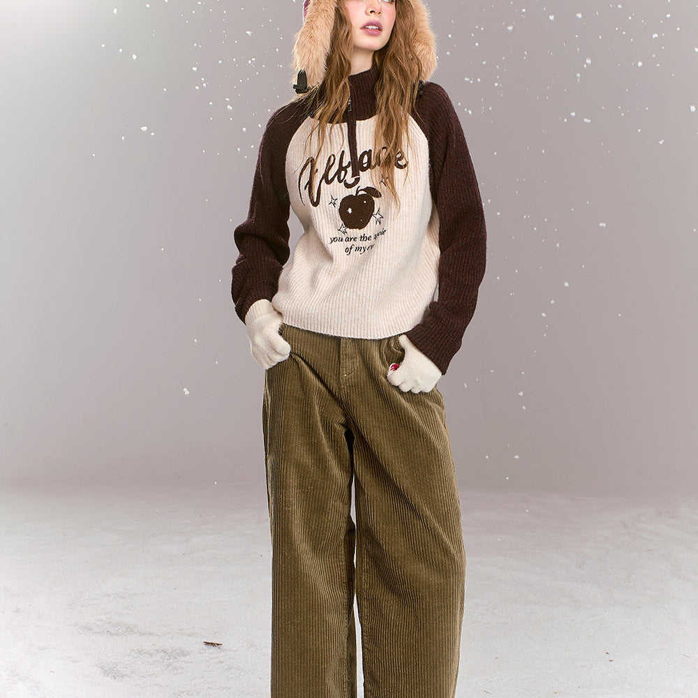 
                  
                    ELFSACK 2024 Winter New Arrivals Retro corduroy pants for women, casual and versatile loose straight pants
                  
                