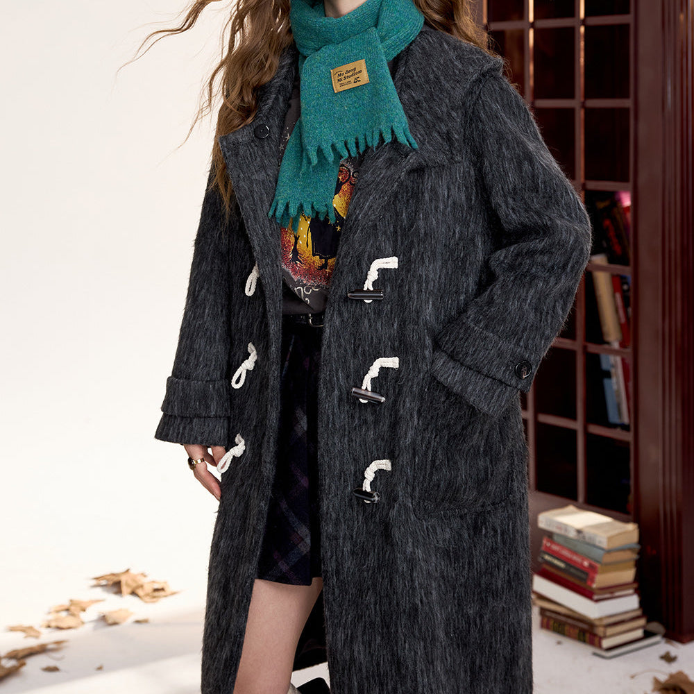 
                  
                    ELFSACK 2024 Winter New Arrivals Claw button long coat, simple, fashionable and versatile
                  
                