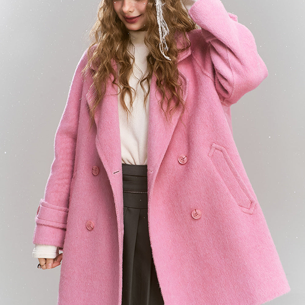 
                  
                    ELFSACK 2024 Winter New Arrivals Medium to long woolen coat, loose, lazy, sweet and women's coat
                  
                