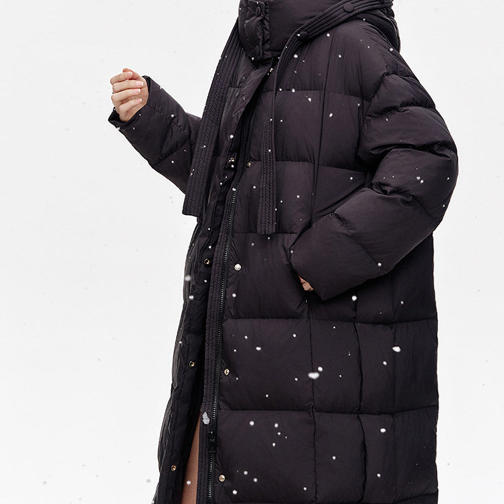 
                  
                    ELFSACK 2024 Winter New Arrivals Simple and versatile hooded long loose down jacket
                  
                