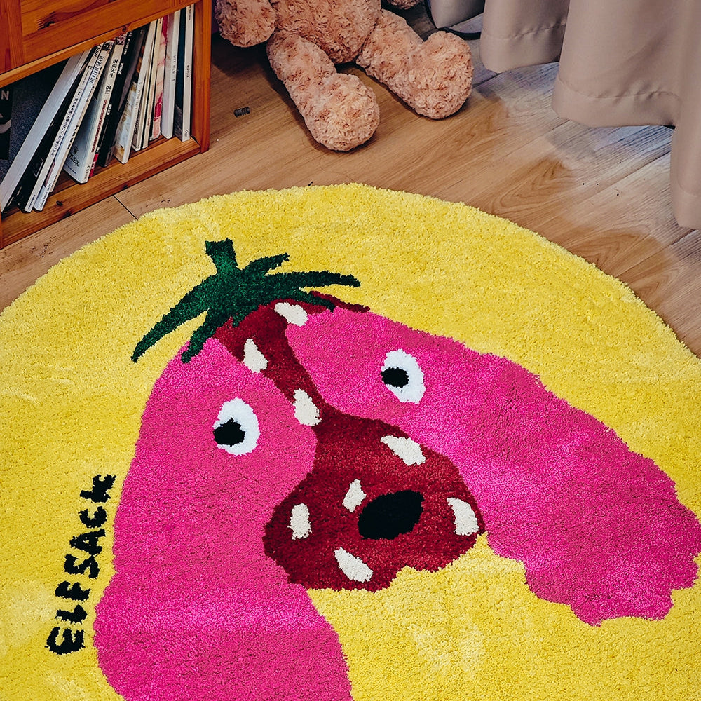 
                  
                    ELFSACK 2025 Spring New Arrivals Y2K Dopamine Strawberry Dog Carpet Plush Cute Round Carpet
                  
                