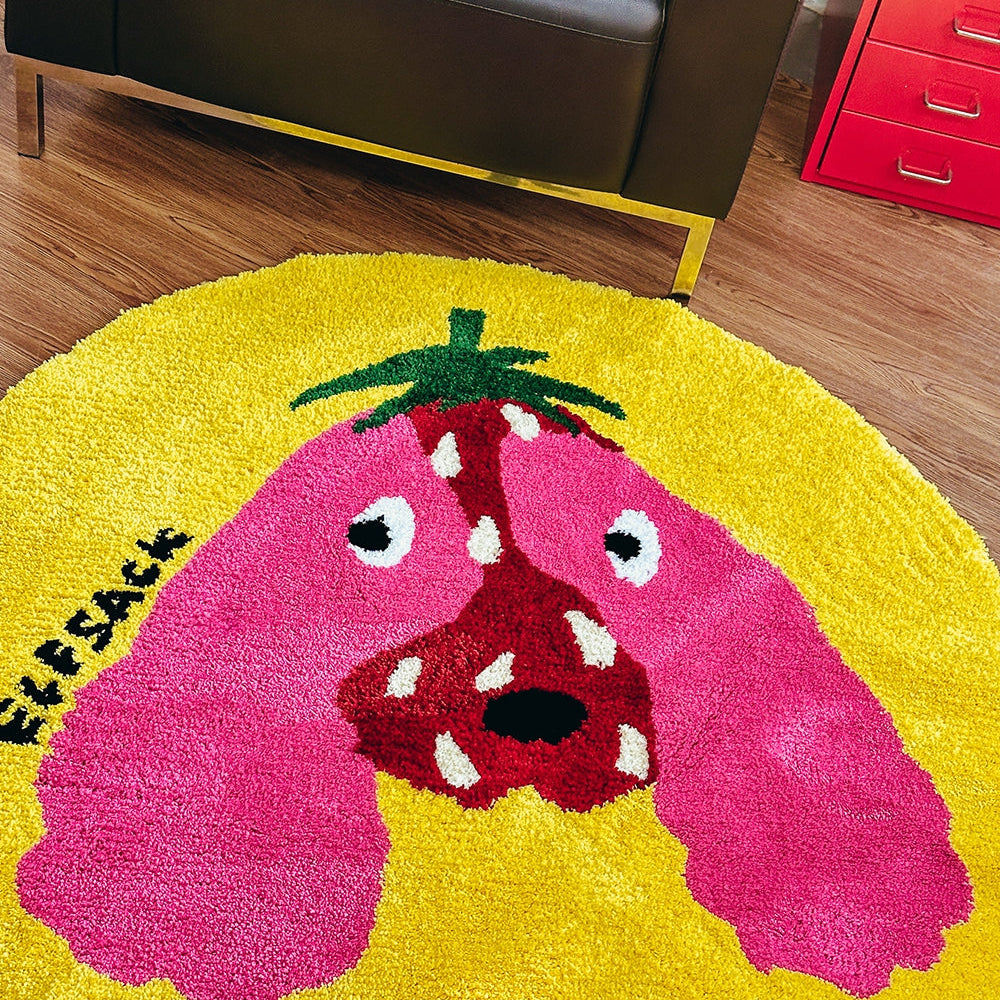 
                  
                    ELFSACK 2025 Spring New Arrivals Y2K Dopamine Strawberry Dog Carpet Plush Cute Round Carpet
                  
                