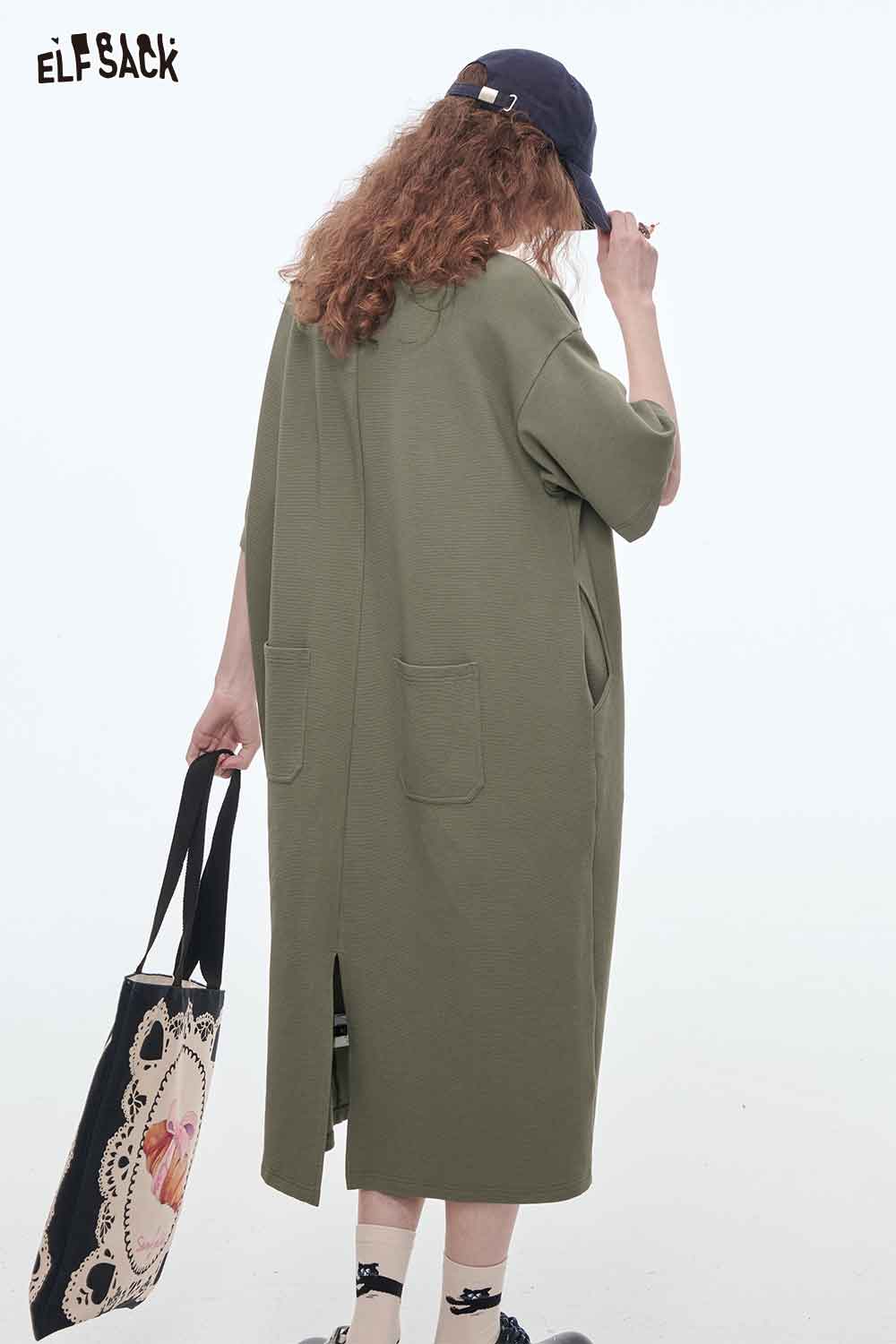 ELFSACK Women Pullover T-Shirt Dress