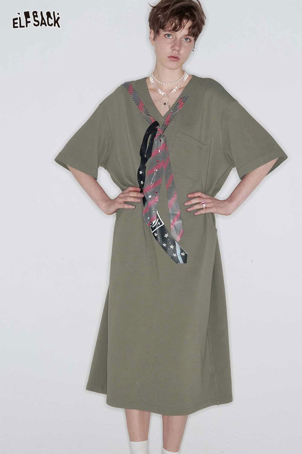 ELFSACK Women Pullover T-Shirt Dress