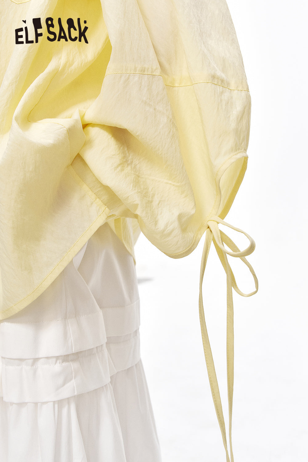 ELFSACK Casual long sleeved drawstring shirt