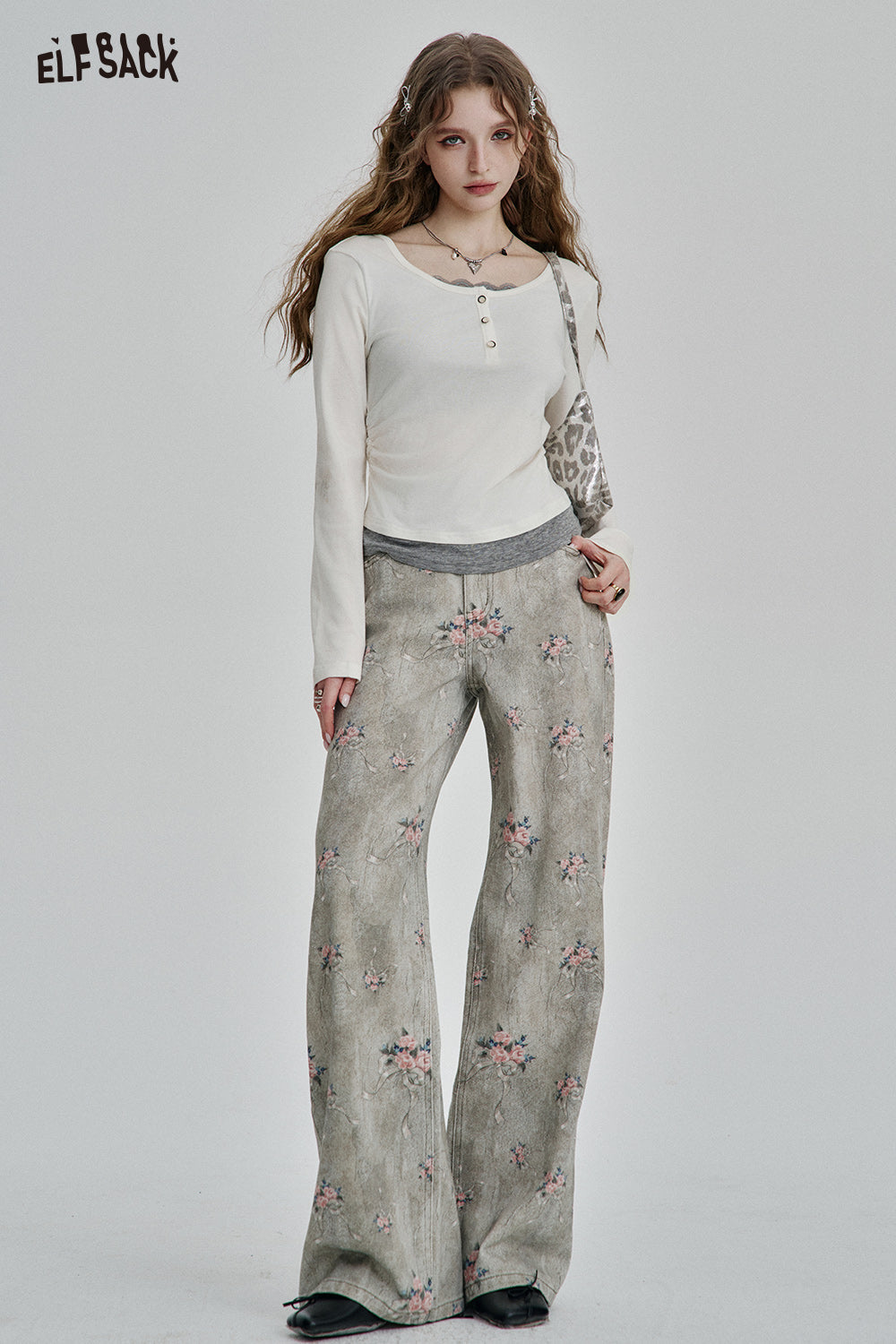 ELFSACK Sweet Contrast Color Lace Patchwork Full Sleeve T-Shirt Women Casual Elegant Fake Two-piece Tee Shirts
