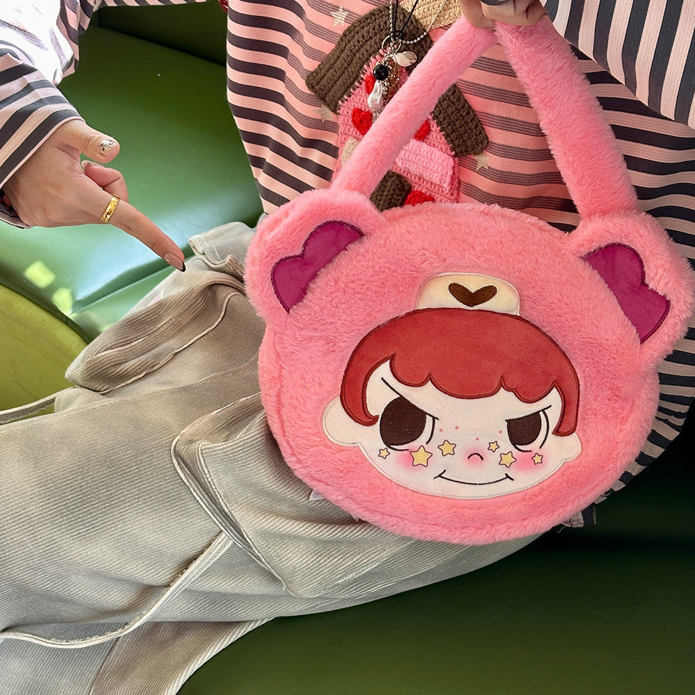 
                  
                    ELFSACK 2025 Spring New Arrivals [Ai Maomao] Pink Plush Handbag for Women Cute Cartoon Girly Bag
                  
                