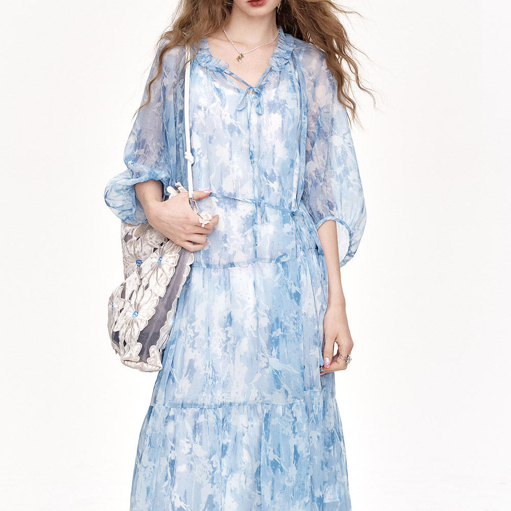 
                  
                    ELFSACK 2025 Summer New Arrivals Chiffon Floral Long Chic Dress
                  
                