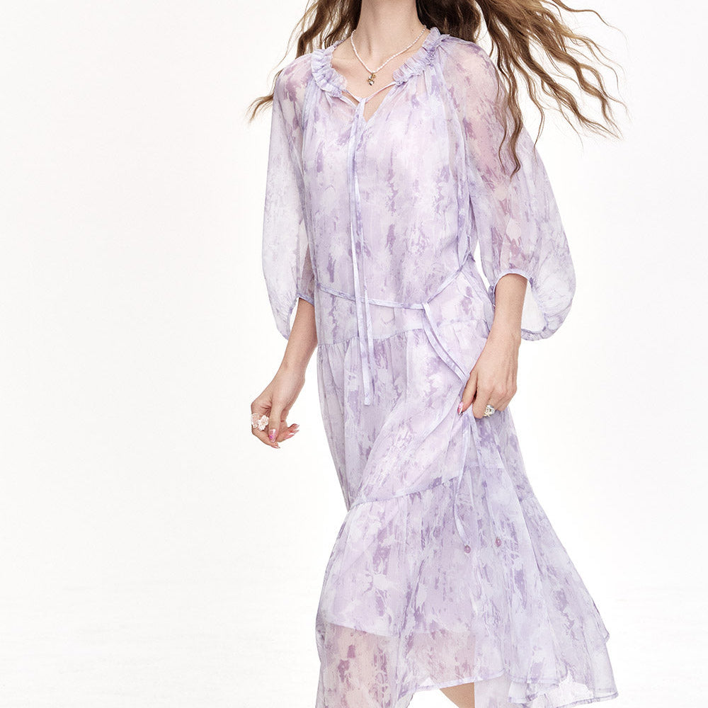 
                  
                    ELFSACK 2025 Summer New Arrivals Chiffon Floral Long Chic Dress
                  
                