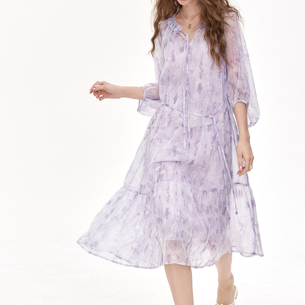 
                  
                    ELFSACK 2025 Summer New Arrivals Chiffon Floral Long Chic Dress
                  
                