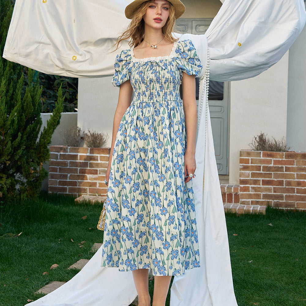
                  
                    ELFSACK 2025 Summer New Arrivals French Floral Waist Cinching Chic Dress
                  
                