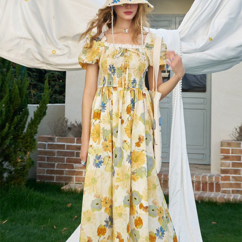 
                  
                    ELFSACK 2025 Summer New Arrivals French Floral Waist Cinching Chic Dress
                  
                