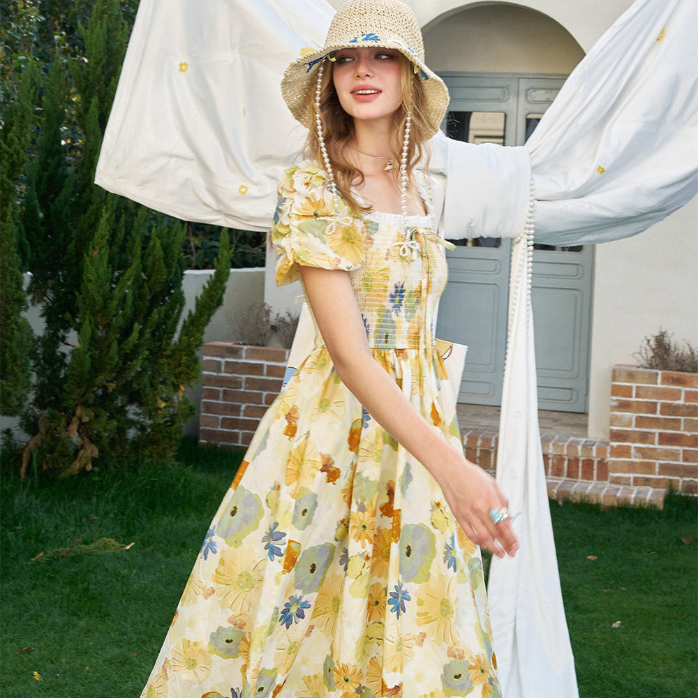 
                  
                    ELFSACK 2025 Summer New Arrivals French Floral Waist Cinching Chic Dress
                  
                