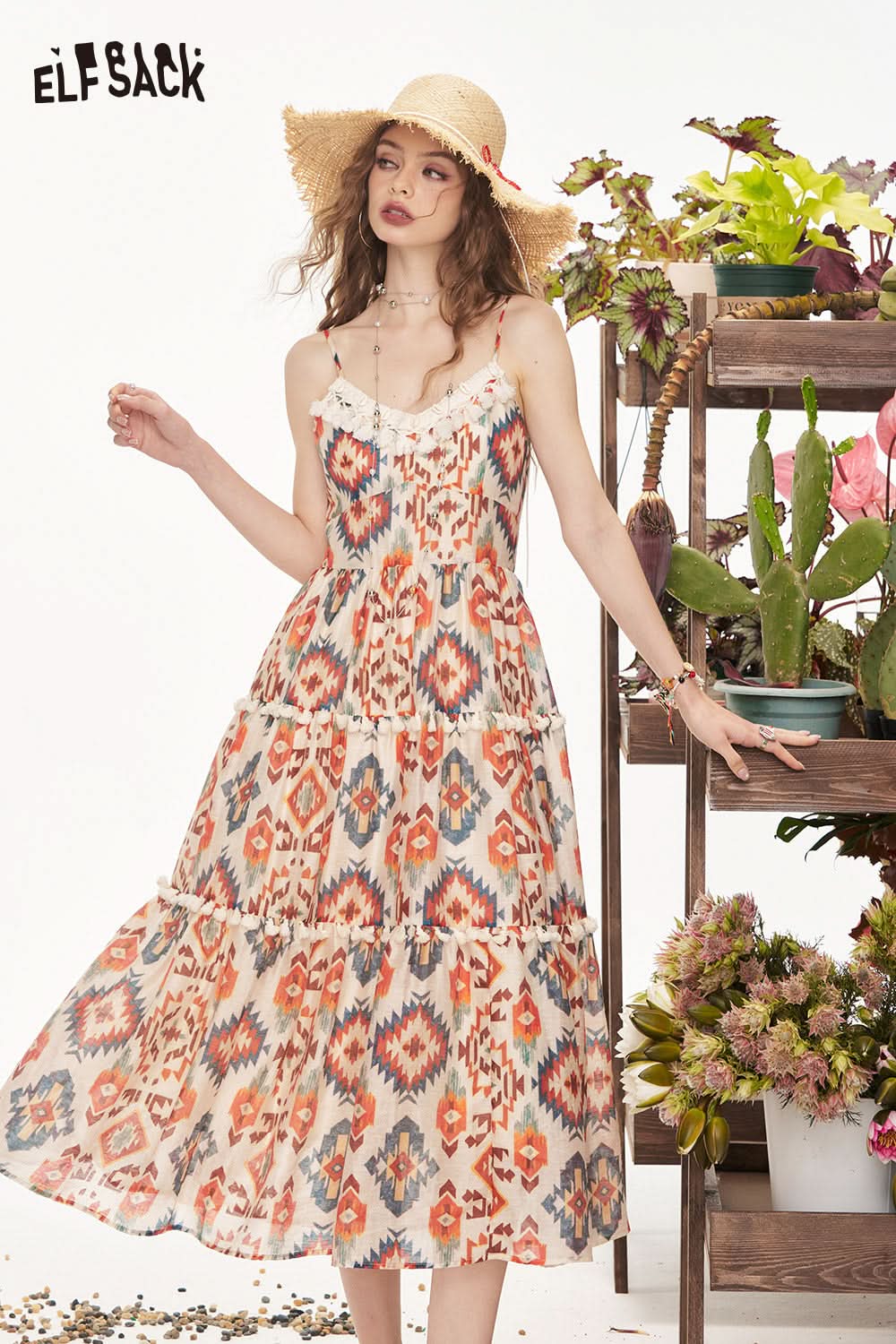 ELFSACK Floral Camisole Chic Dress