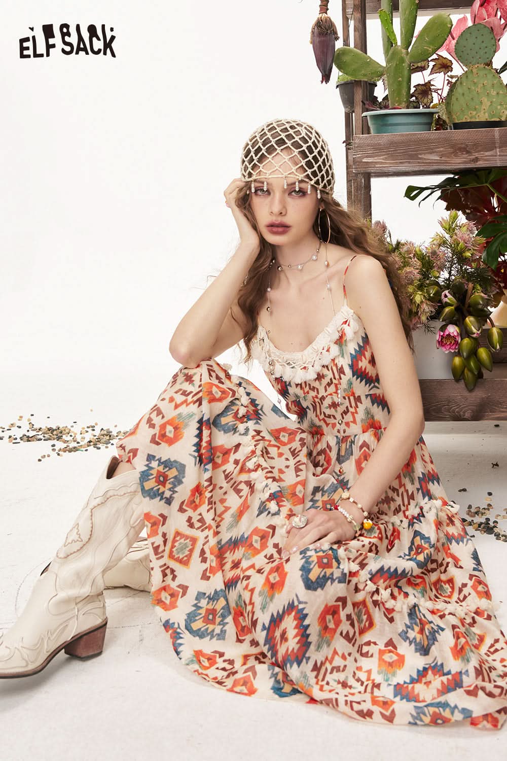 ELFSACK Floral Camisole Chic Dress