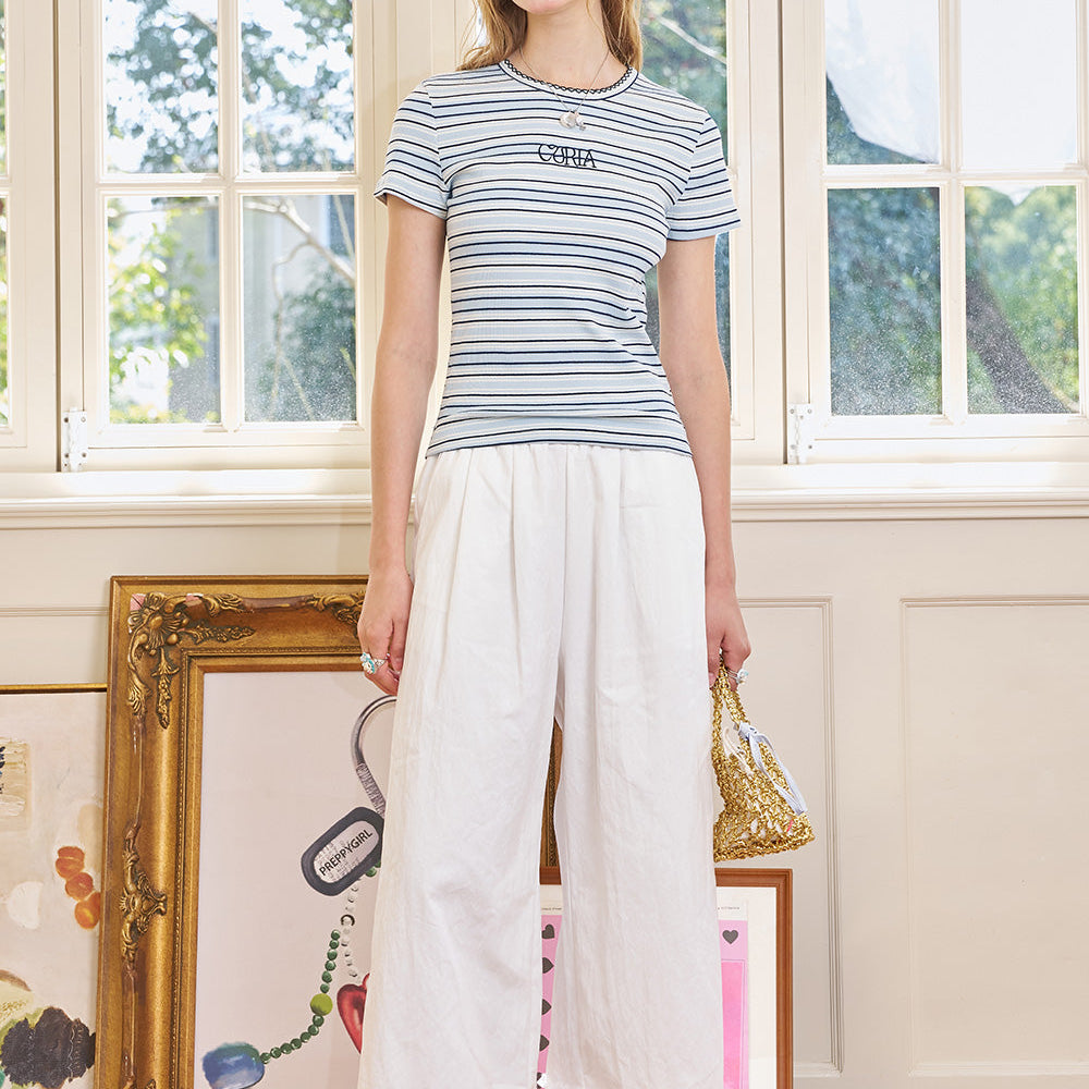 
                  
                    ELFSACK 2025 Summer New Arrivals Product Color Blocked Striped Shoulder Short Sleeved Women'S T-Shirt
                  
                