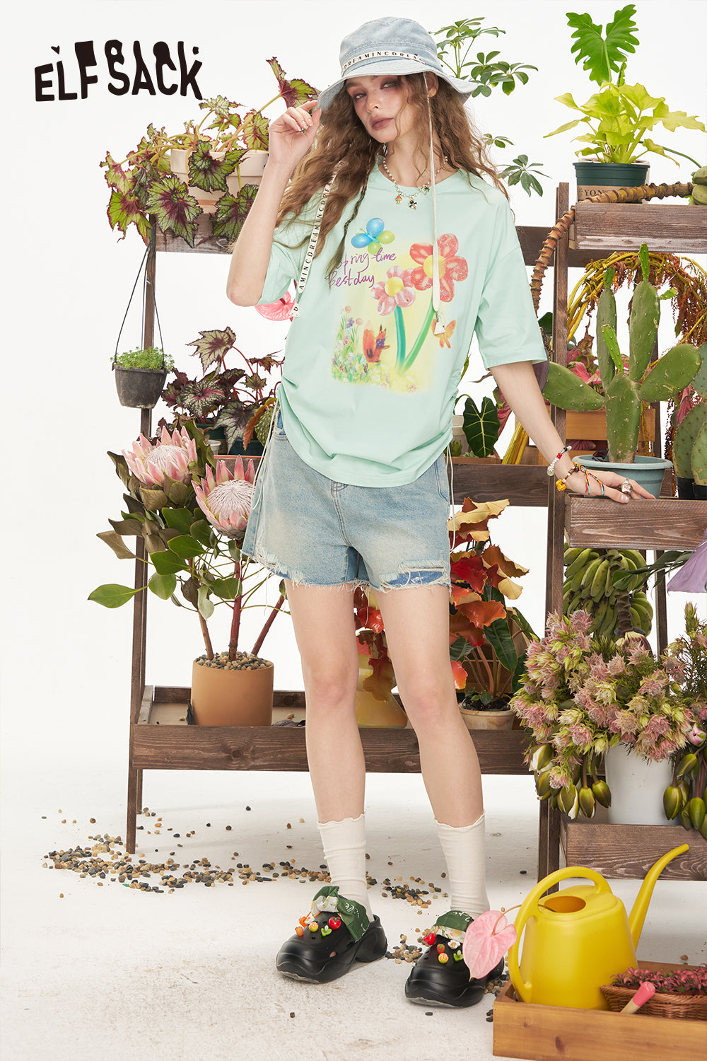 ELFSACK Printed Casual Short Sleeve2 T-Shirt