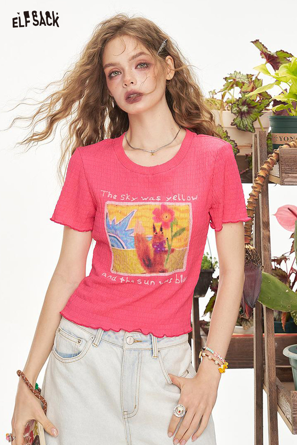 ELFSACK Printed Short Sleeve T-Shirt
