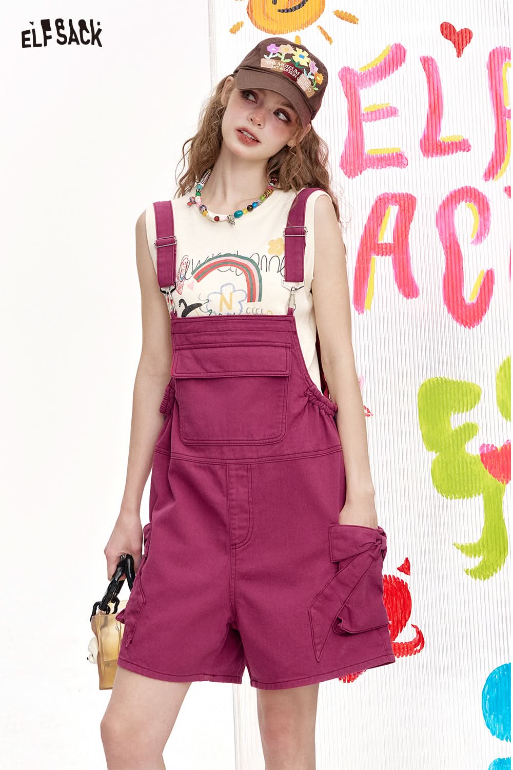 ELFSACK Retro Short Workwear Denim Overalls