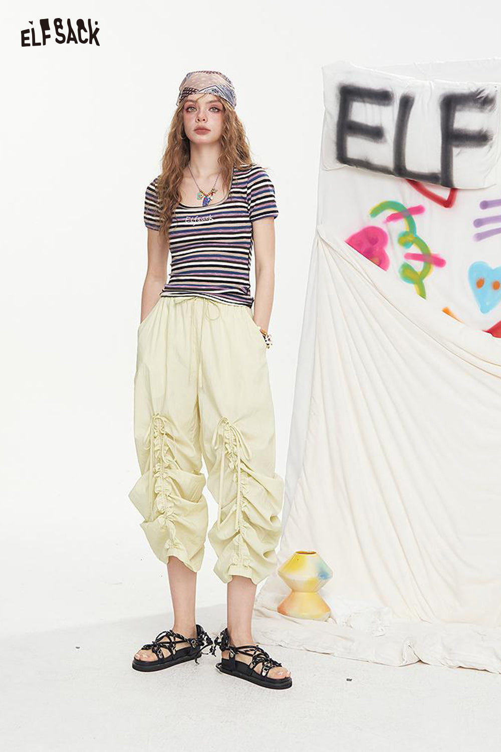 ELFSACK Casual Loose Wide Leg Pants
