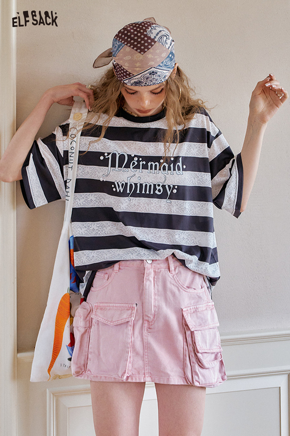 ELFSACK Pink A-Line Casual Half Length Skirt