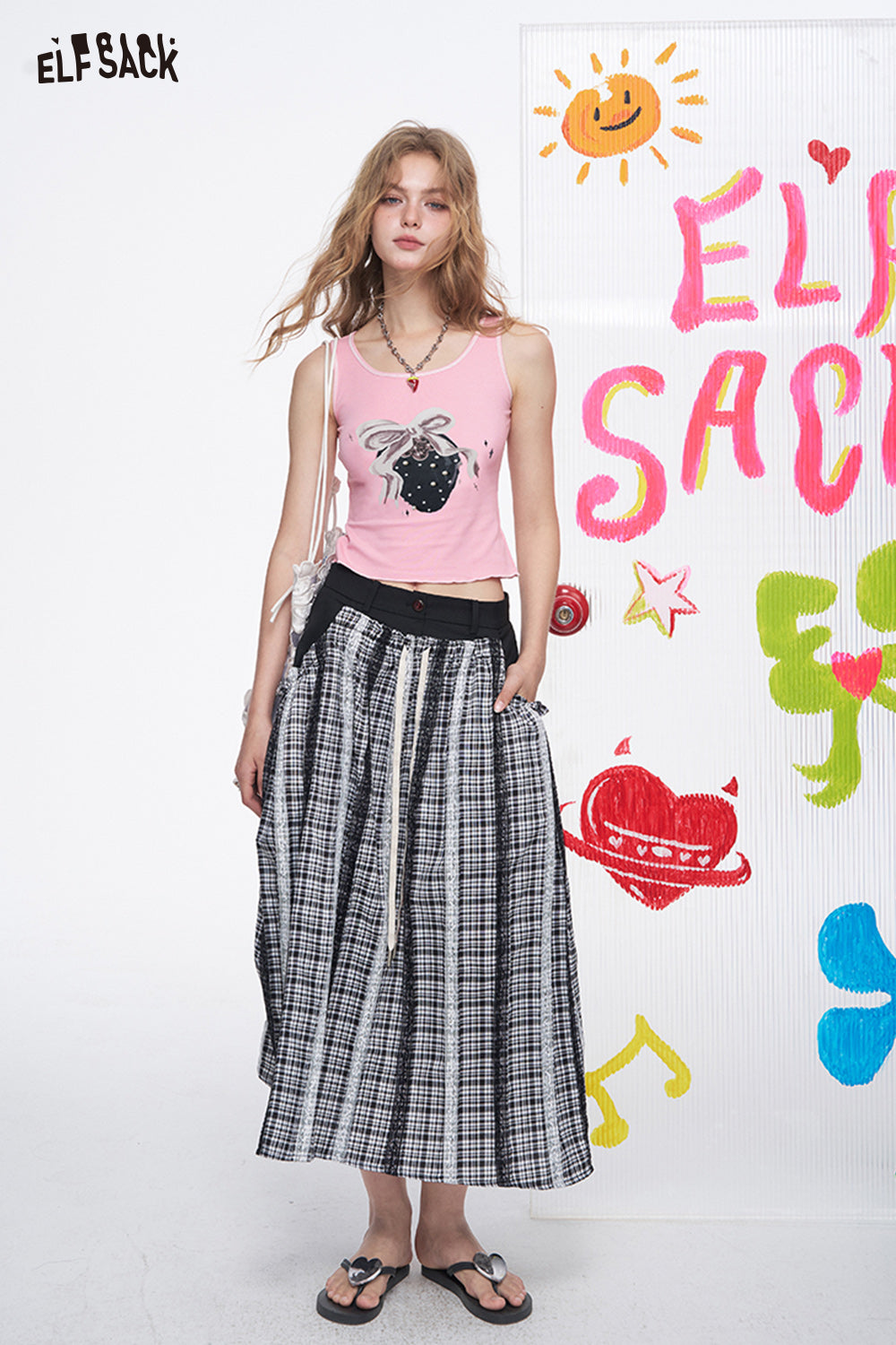 ELFSACK Strawberry Print Slim Fit Camisole