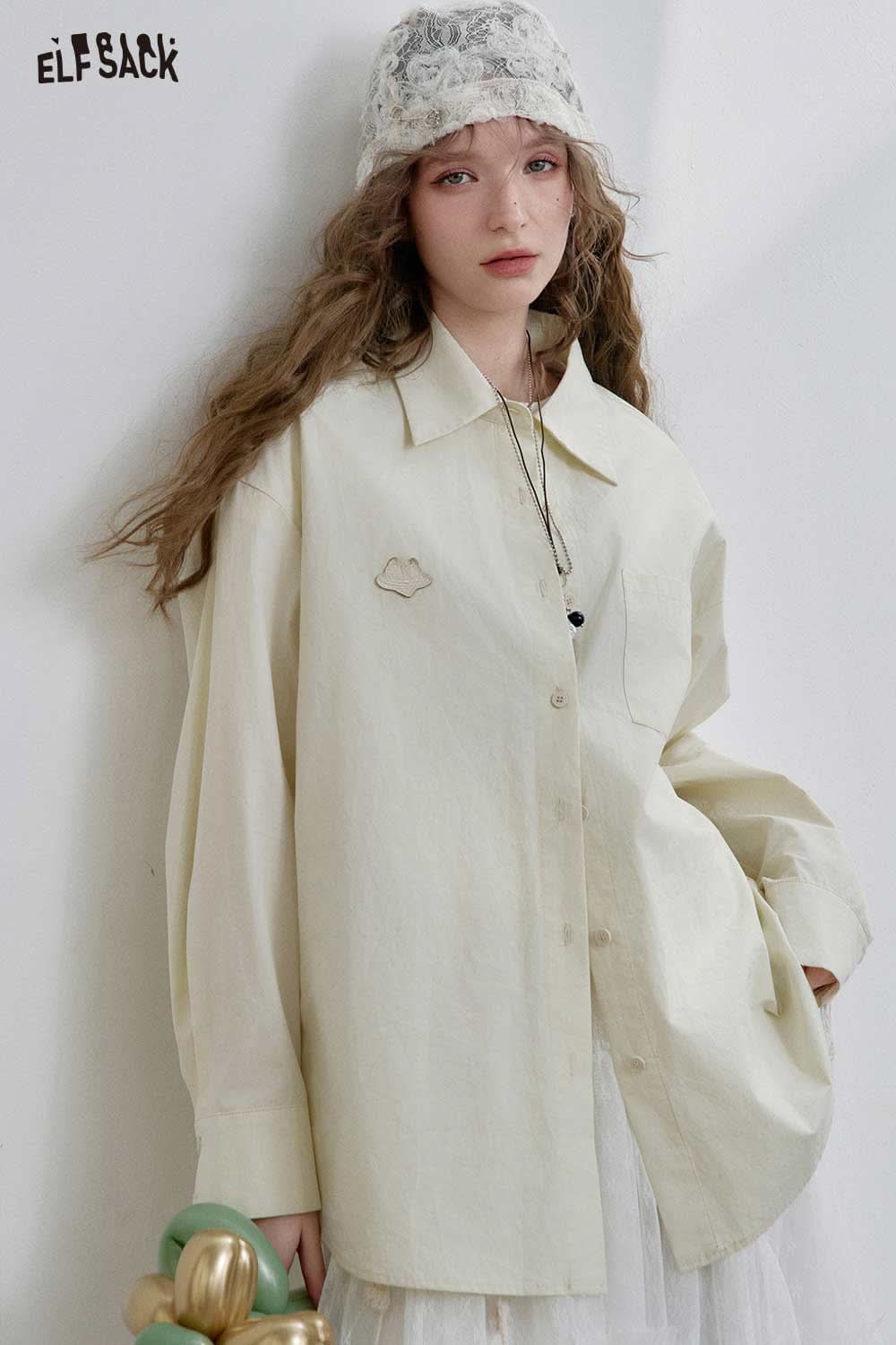 ELFSACK Womens Basic Button-Down Shirt