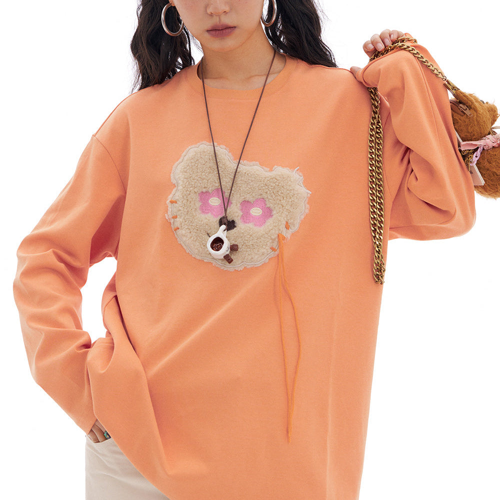 
                  
                    ELFSACK 2025 Spring New Arrivals Y2K Cute Bear Long Sleeve O-Neck T-Shirt Women Loose Casual Tops
                  
                