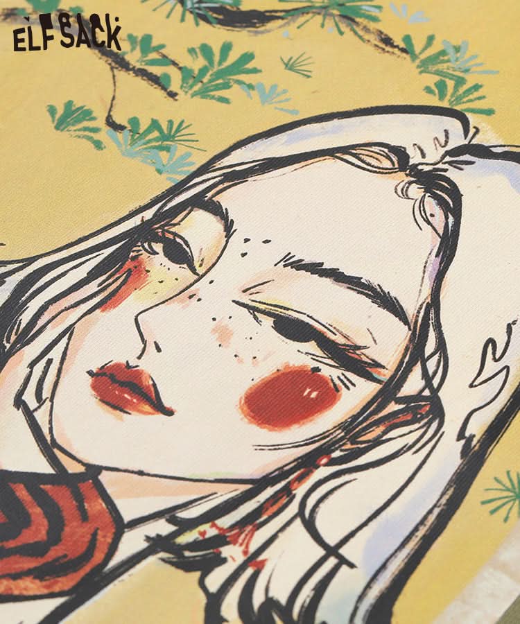 ELFSACK Spliced Lace T-shirt Dresses