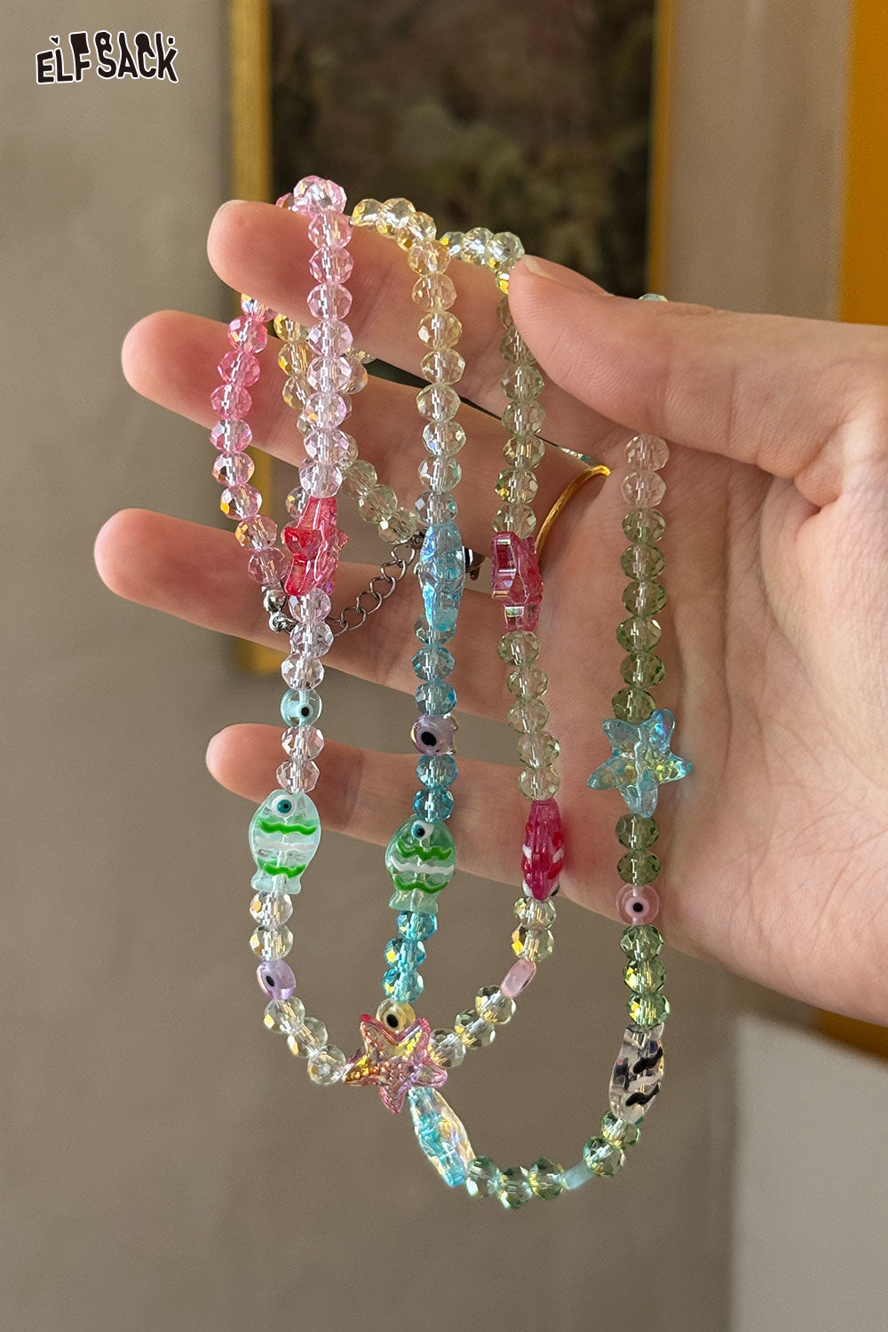 ELFSACK Dopamine Resort Style Beaded Necklace