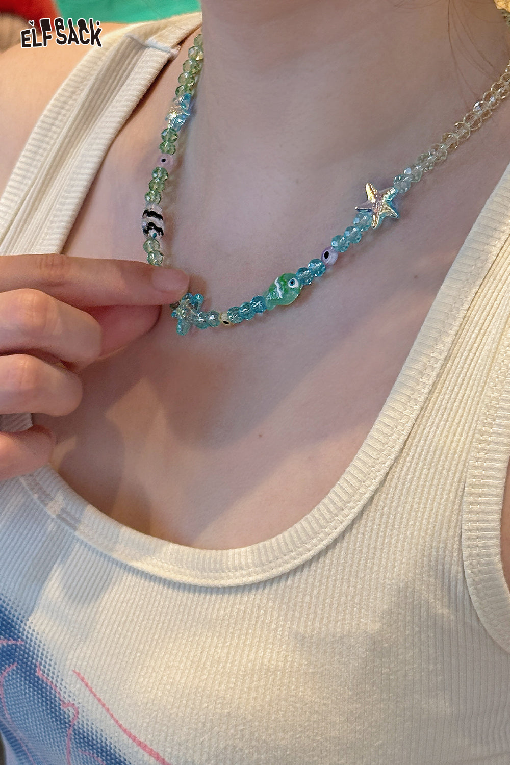 ELFSACK Dopamine Resort Style Beaded Necklace