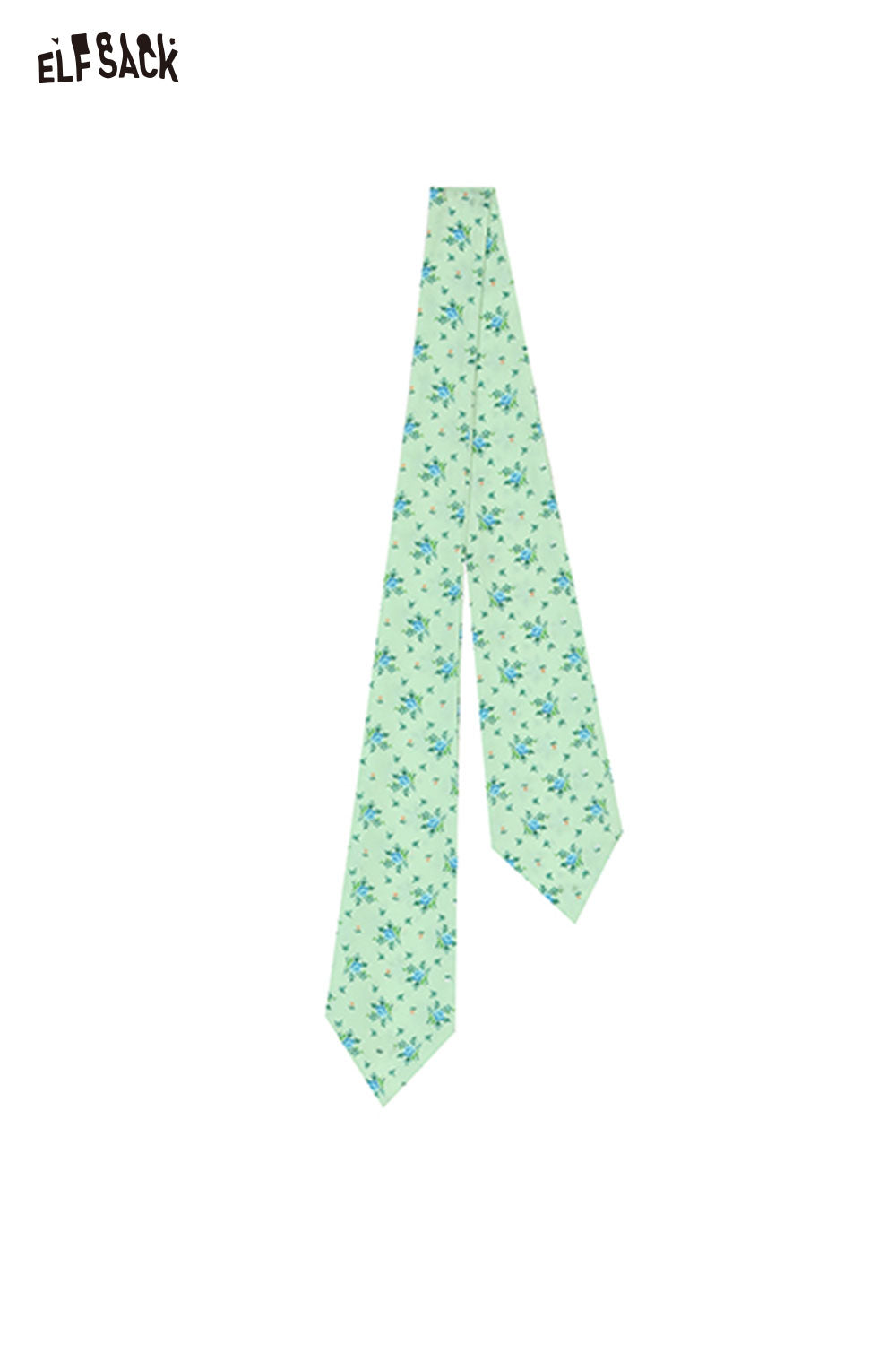 ELFSACK French Style Retro Floral Long Silk Scarf