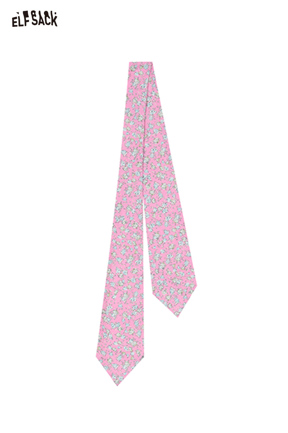 ELFSACK French Style Retro Floral Long Silk Scarf