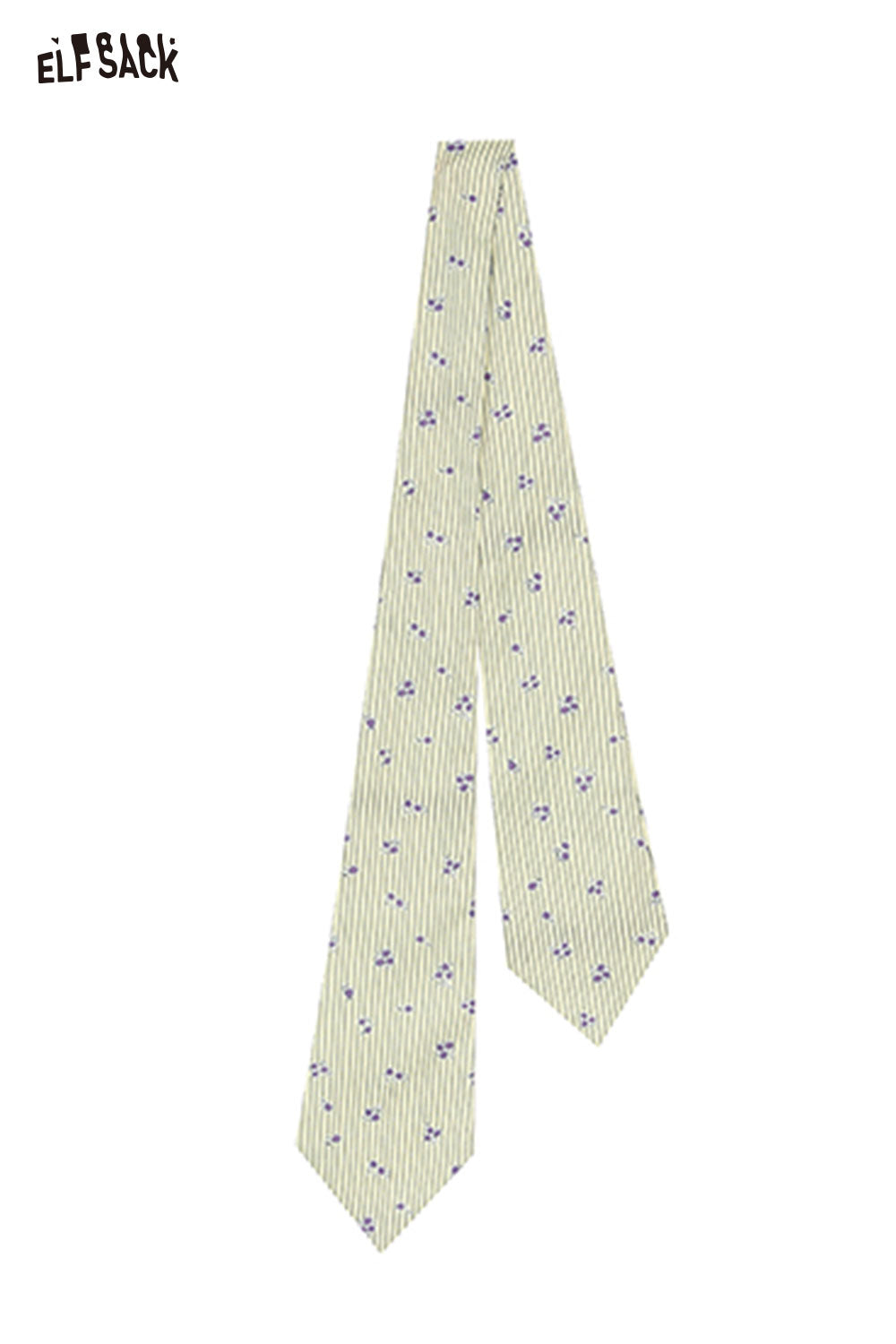 ELFSACK French Style Retro Floral Long Silk Scarf