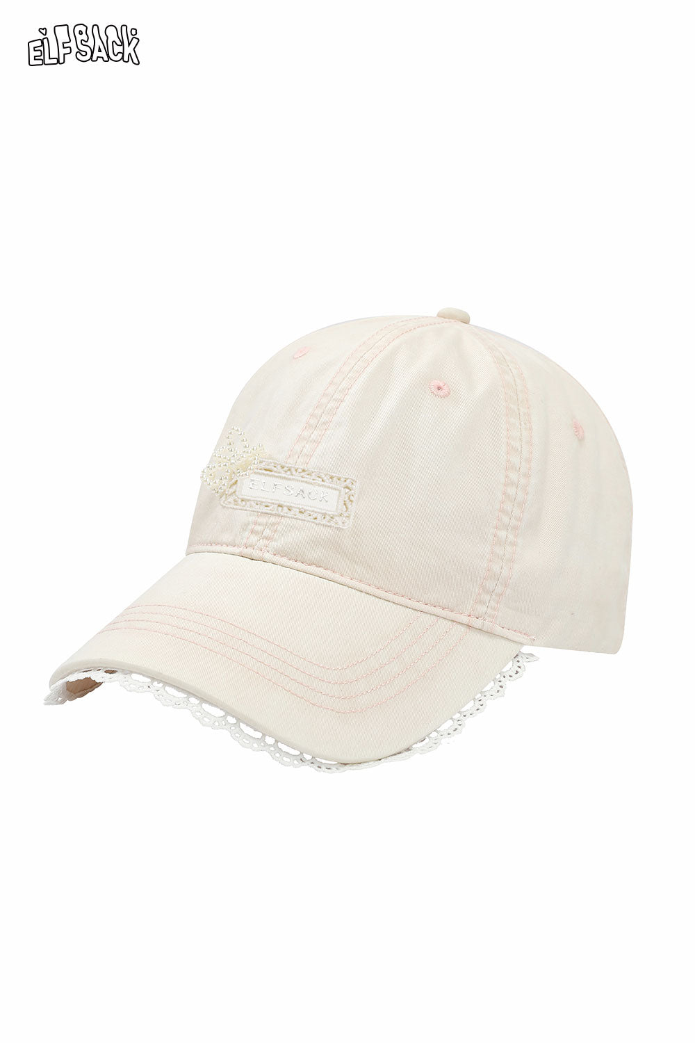 ELFSACK Lace Lace Pearl Bow Baseball Cap