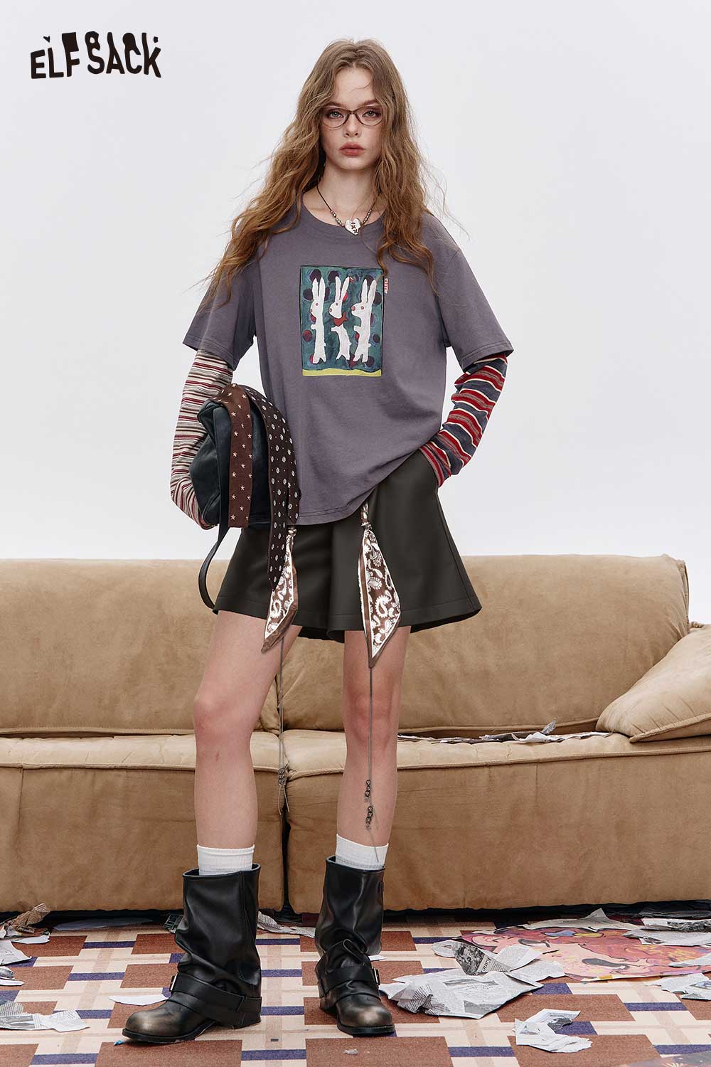ELFSACK Bohemian Paisley Print Shorts with a Relaxed Fit for a Casual and Trendy Look
