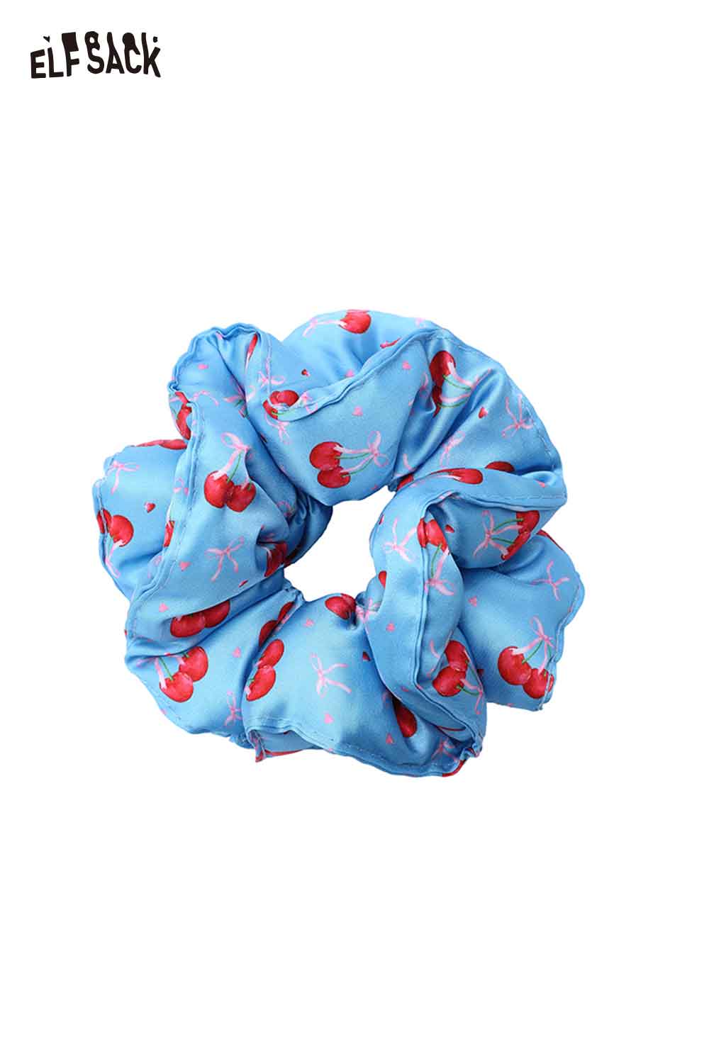 ELFSACK Cherry Print Satin Scrunchie Hair Tie